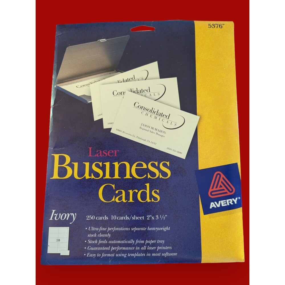 Avery 5376 Business Cards Laser Easy to Format 250 2 x 3.5 Inch Ivory (210 Left)